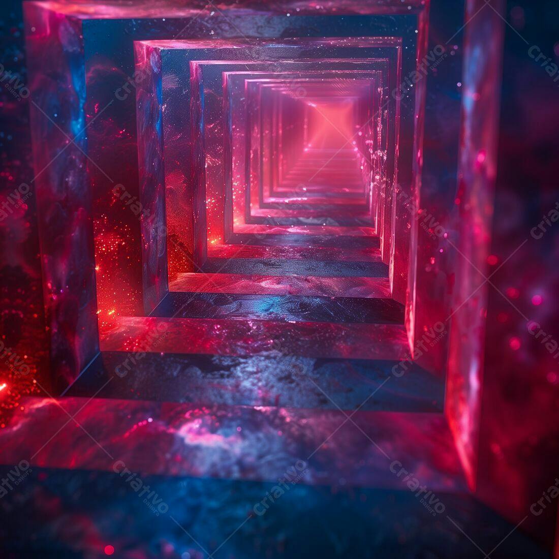 Túnel de Luz Rosa e Azul Escuro