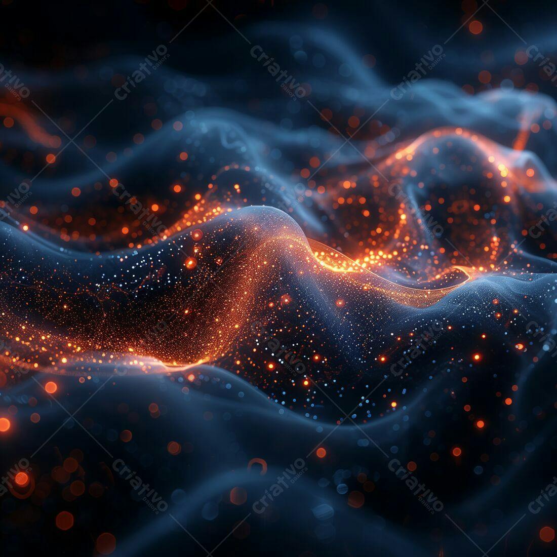 Ondas de Luz Laranja e Azul Escuro