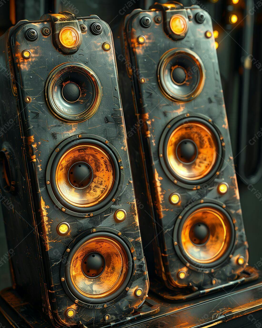 Caixas de Som Retrô estilo Steampunk