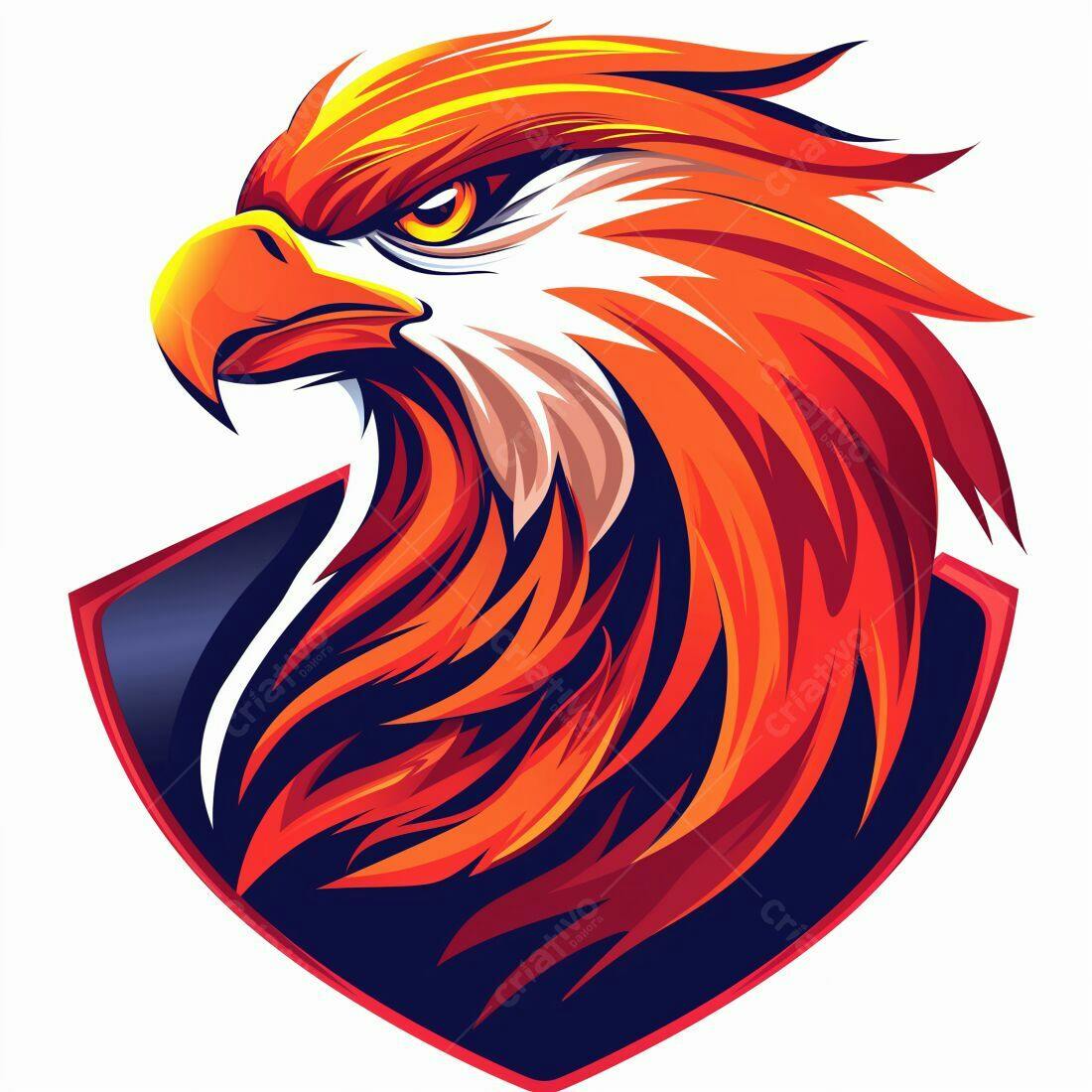 Águia em brasa escudo vermelho
