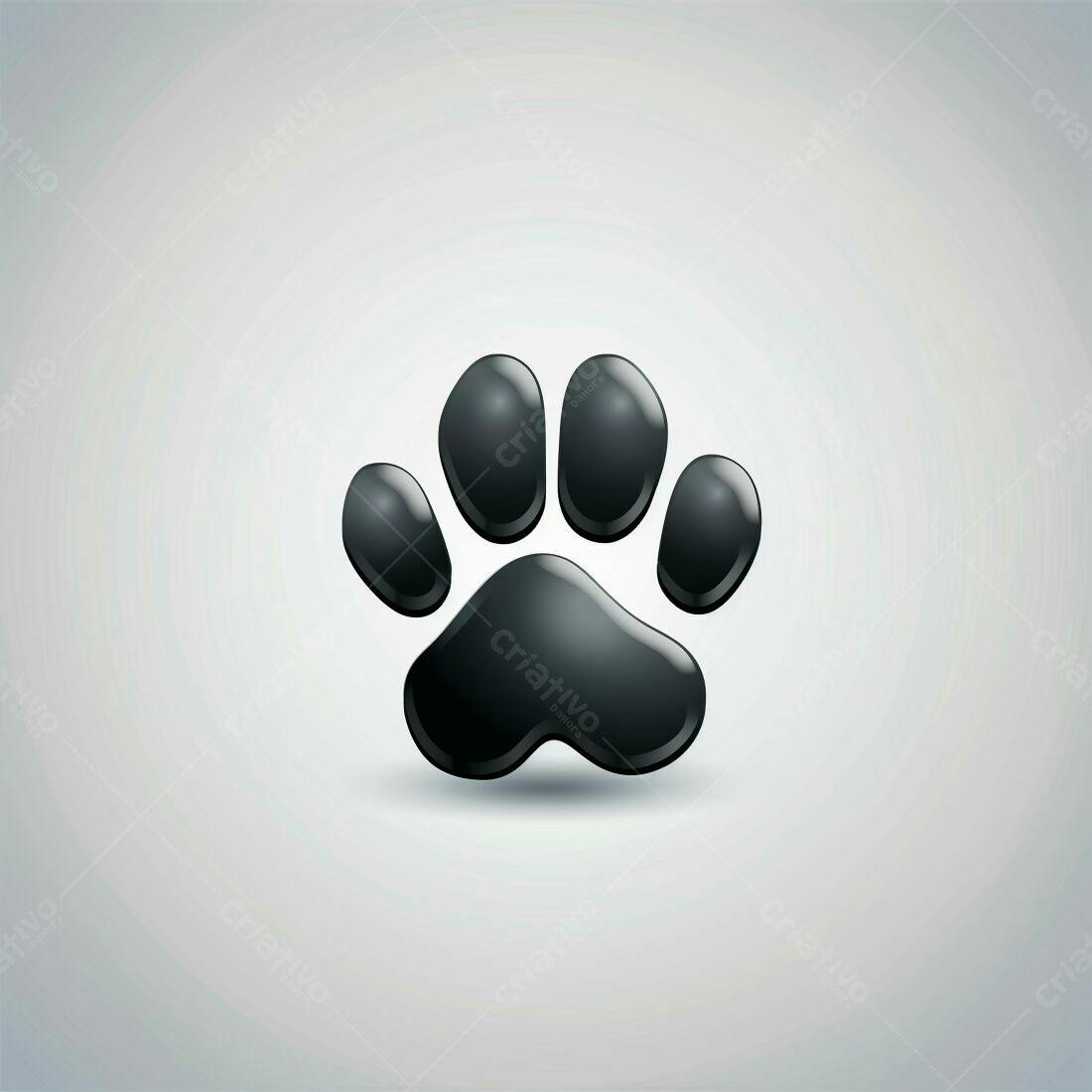 Pegada de animal de estimação preta