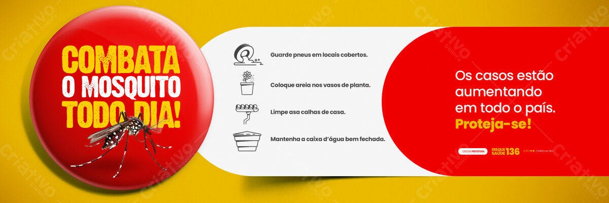 Banner Combata o Mosquito PSD Editável
