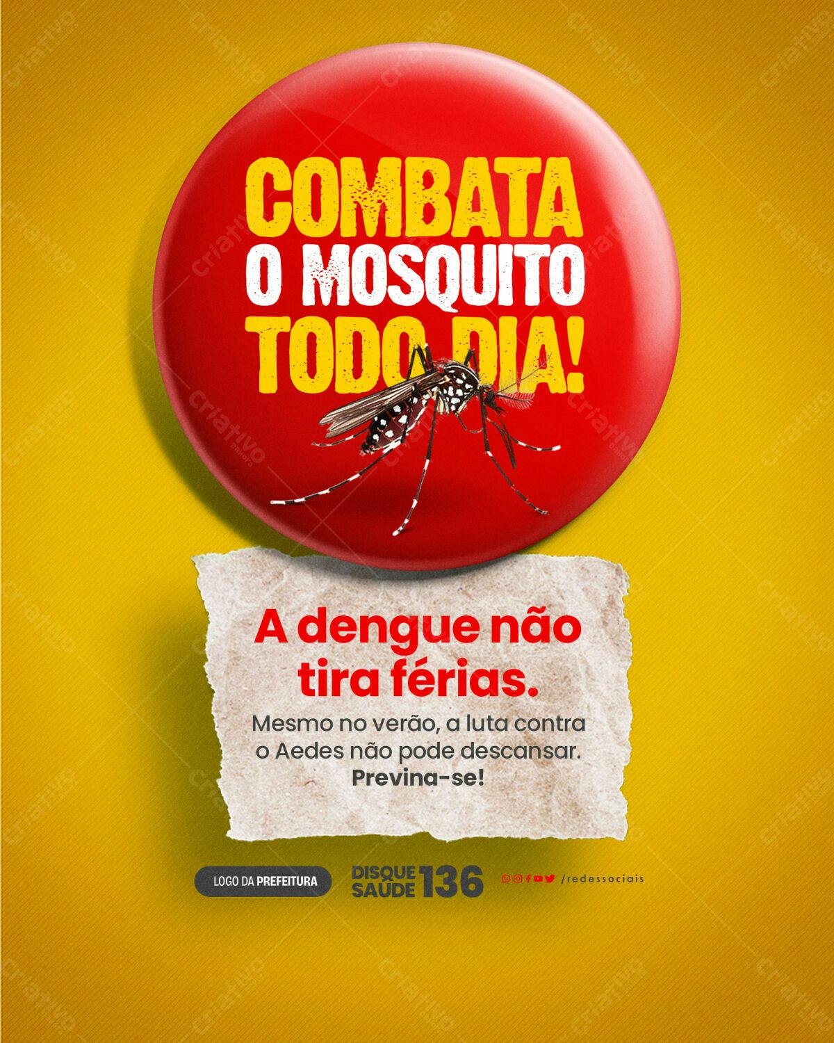 Cartaz Combata o Mosquito PSD Editável