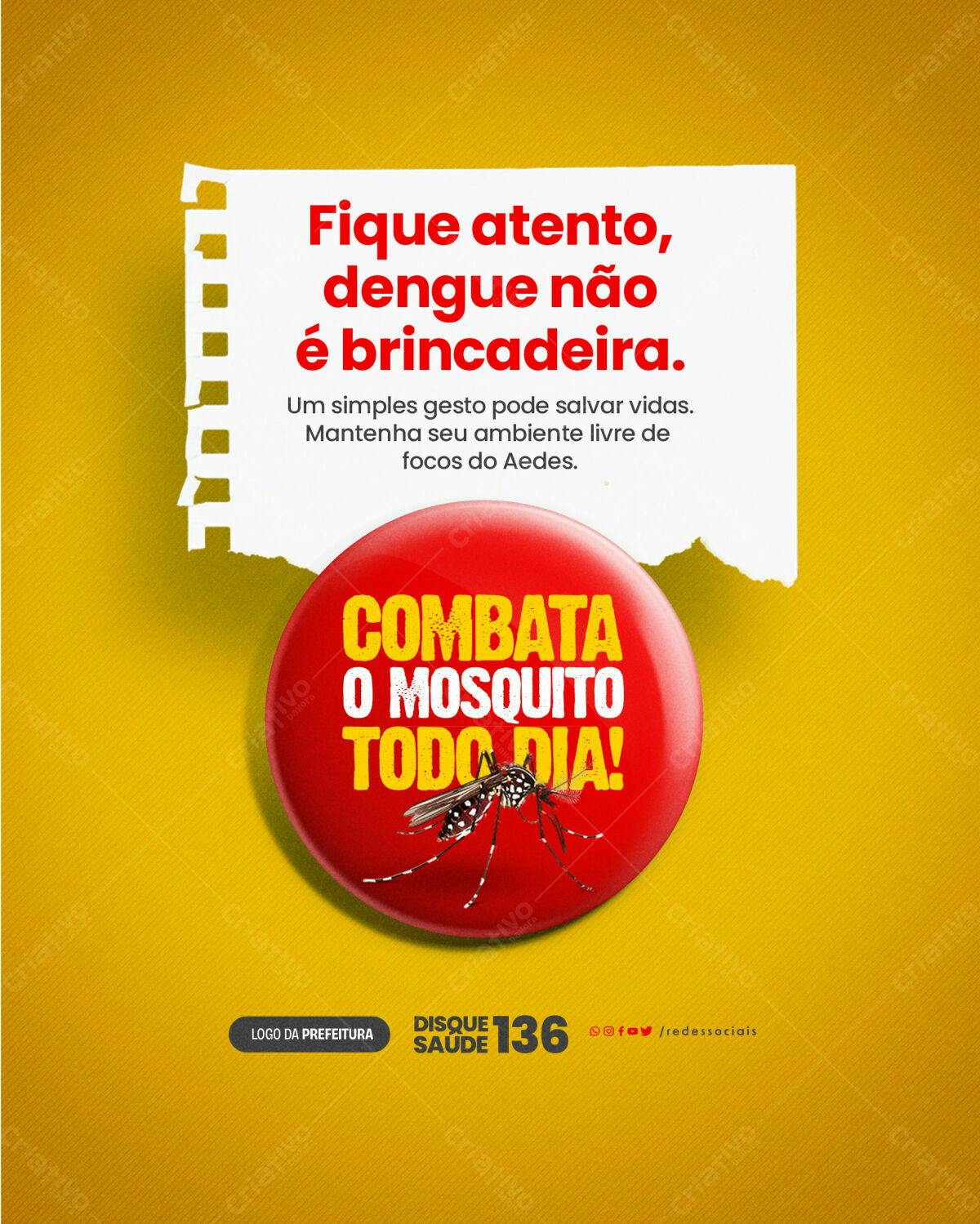 Flyer Combate à Dengue PSD Editável