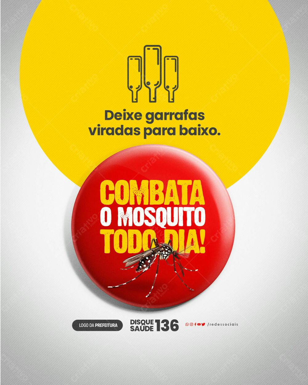 Social Media   Combata O Mosquito Todo Dia   Garrafas Para Baixo