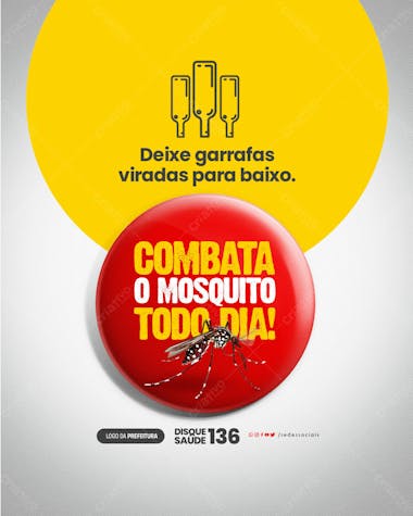 Social media combata o mosquito todo dia garrafas para baixo