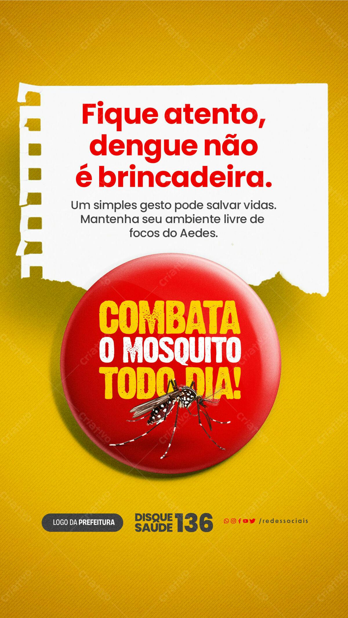 Flyer Combate à Dengue PSD Editável