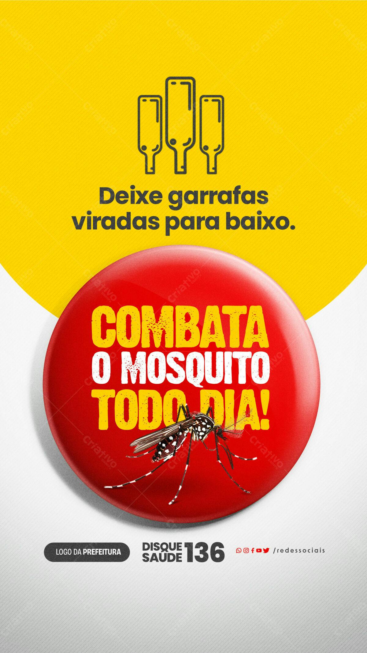 Cartaz Combata o Mosquito PSD Editável