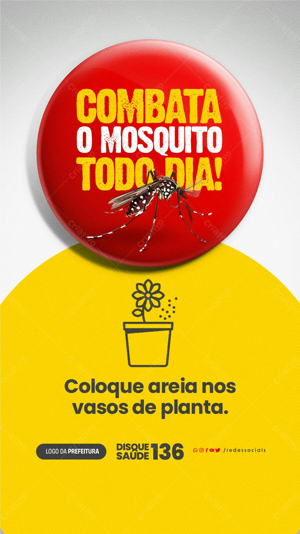 Cartaz Combata o Mosquito PSD Editável