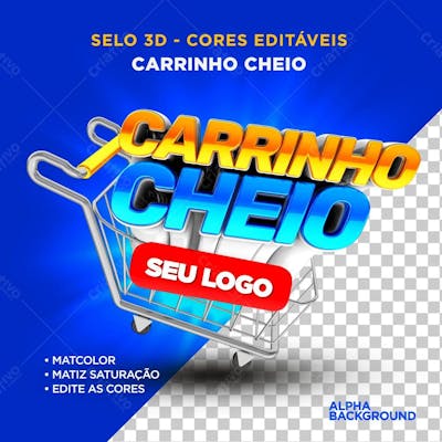 Selo 3D - Carrinho Cheio
