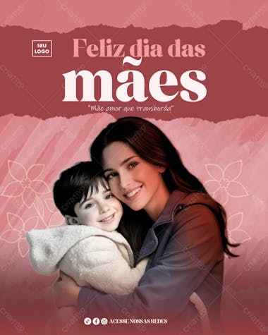 Feliz dia das mães dia 12 de maio flyer psd