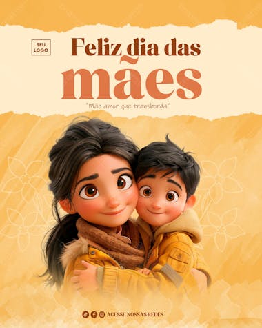 Feliz dia das mães dia 12 de maio flyer psd