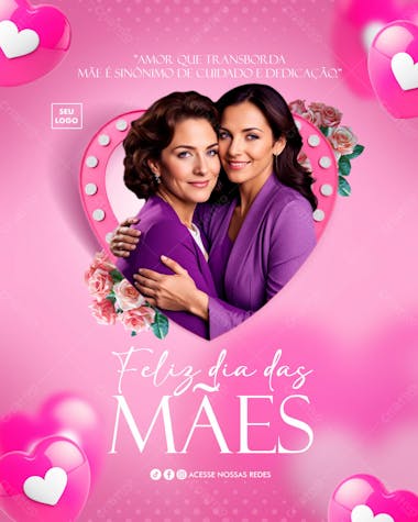 Feliz dia das mães dia 12 de maio flyer psd