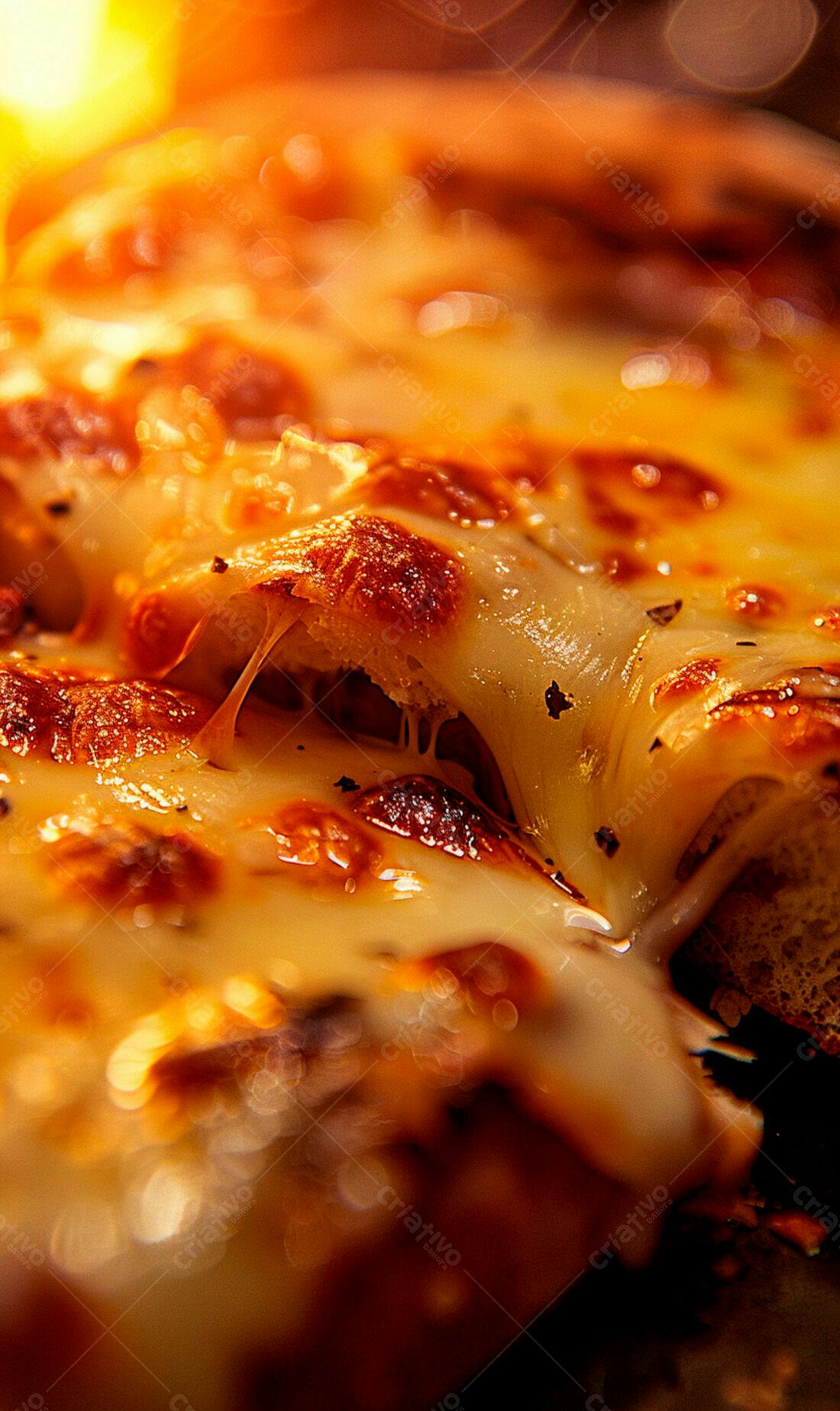 Pizza derretendo queijo dourado