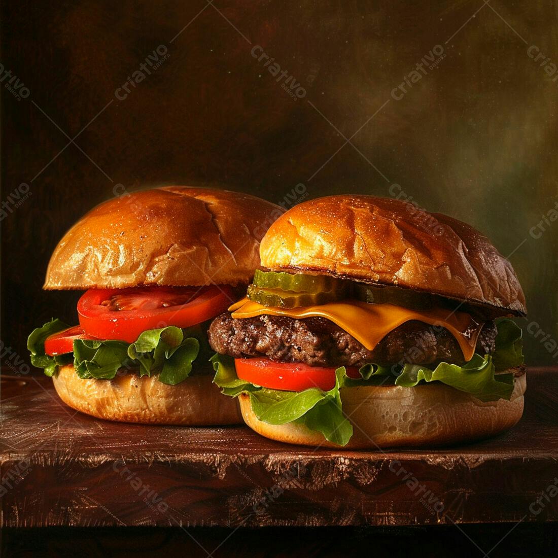 Deliciosos hambúrgueres artesanais