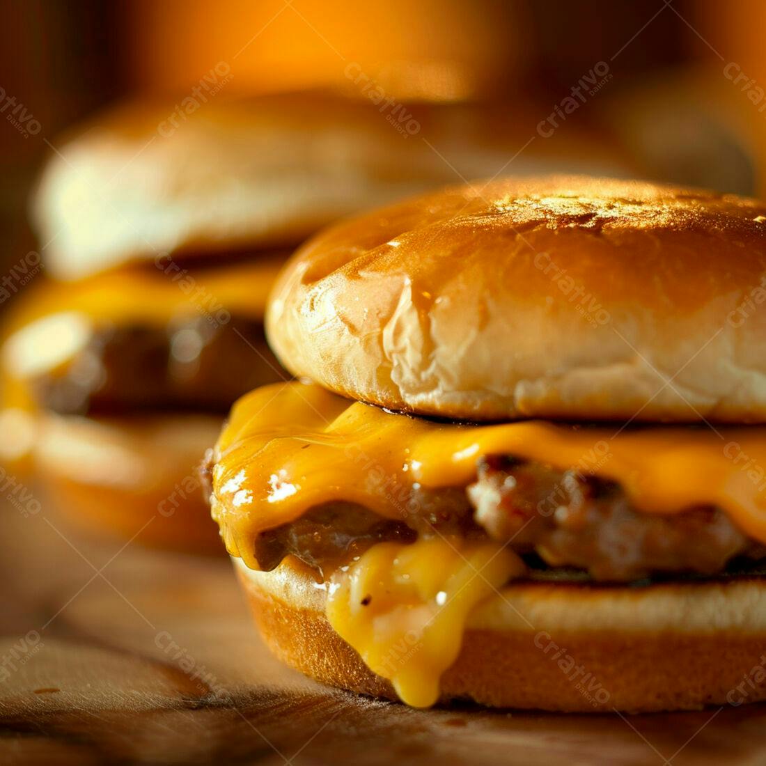 Cheeseburger suculento com queijo derretido