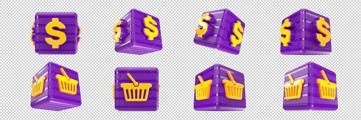 Ícones 3D para E-commerce PSD Editável