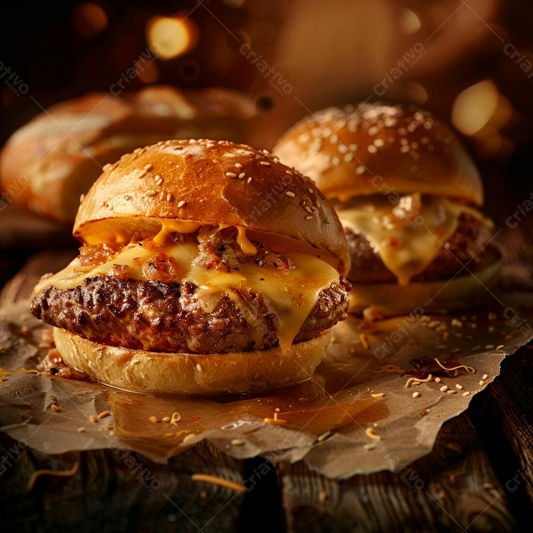 Hambúrguer de Queijo com Cebola Caramelizada