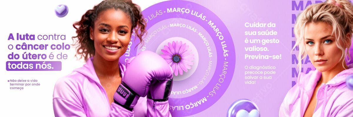 Banner Março Lilás PSD Editável