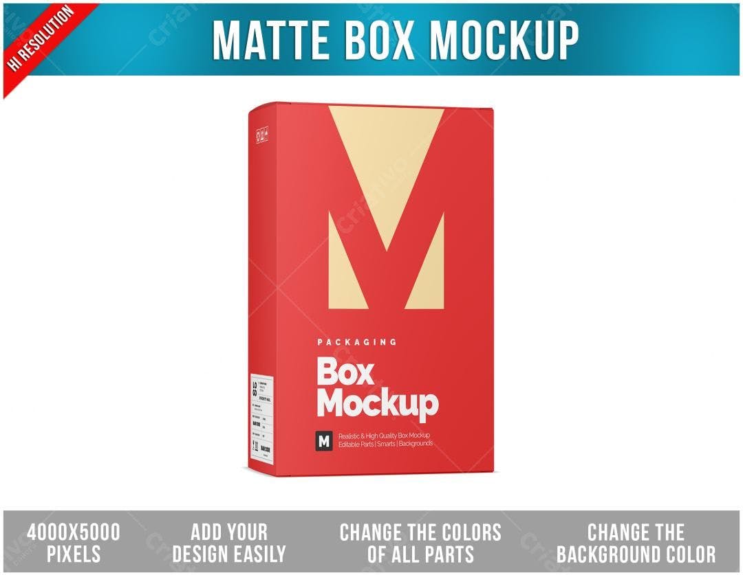 Mockup Caixa Matte Vermelha