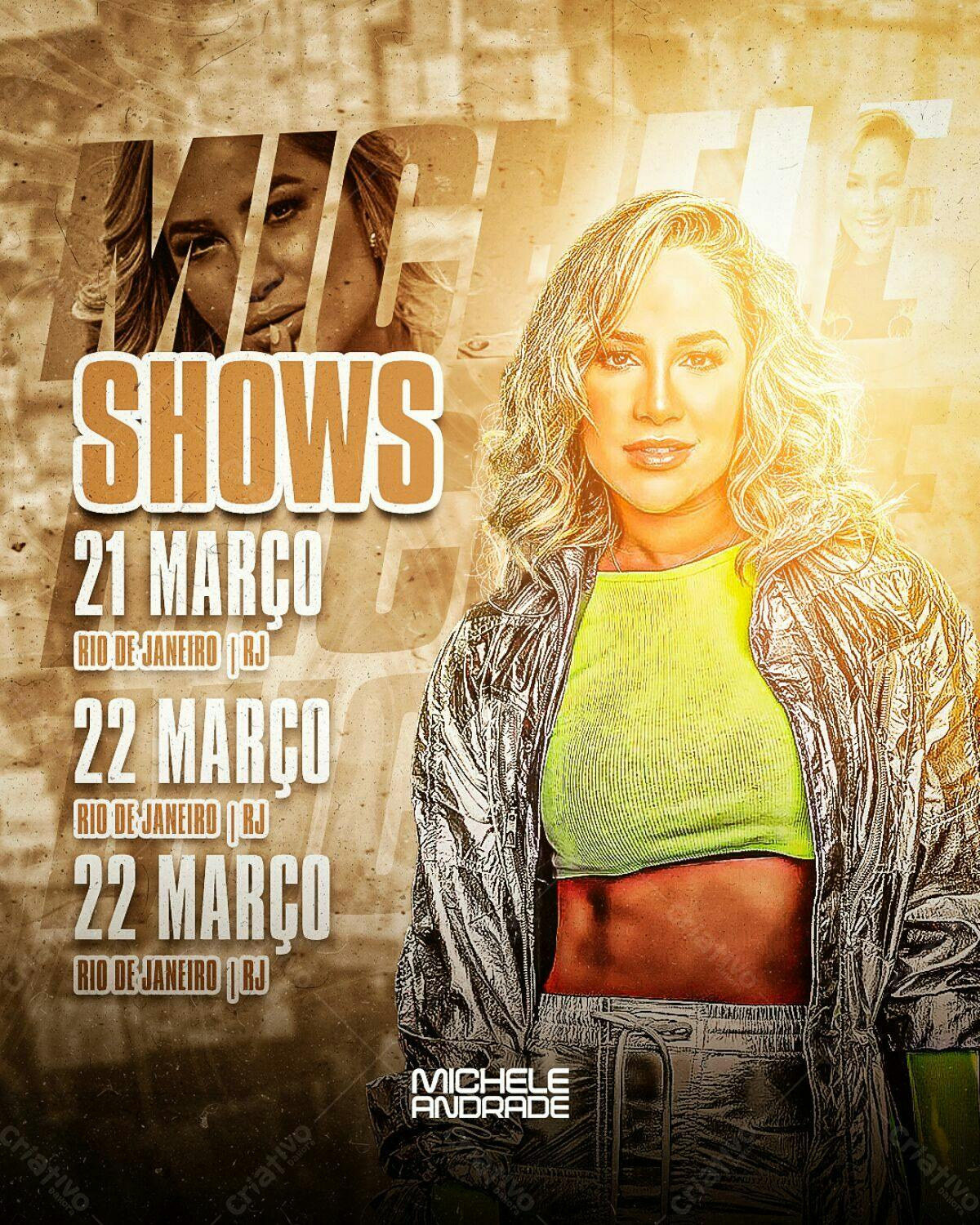 Flyer Shows Michele Andrade PSD Editável