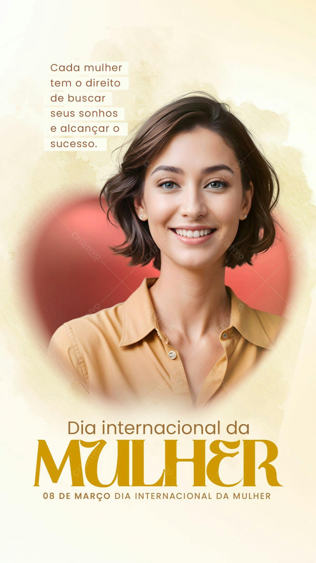 Post para o Dia Internacional da Mulher PSD Editável