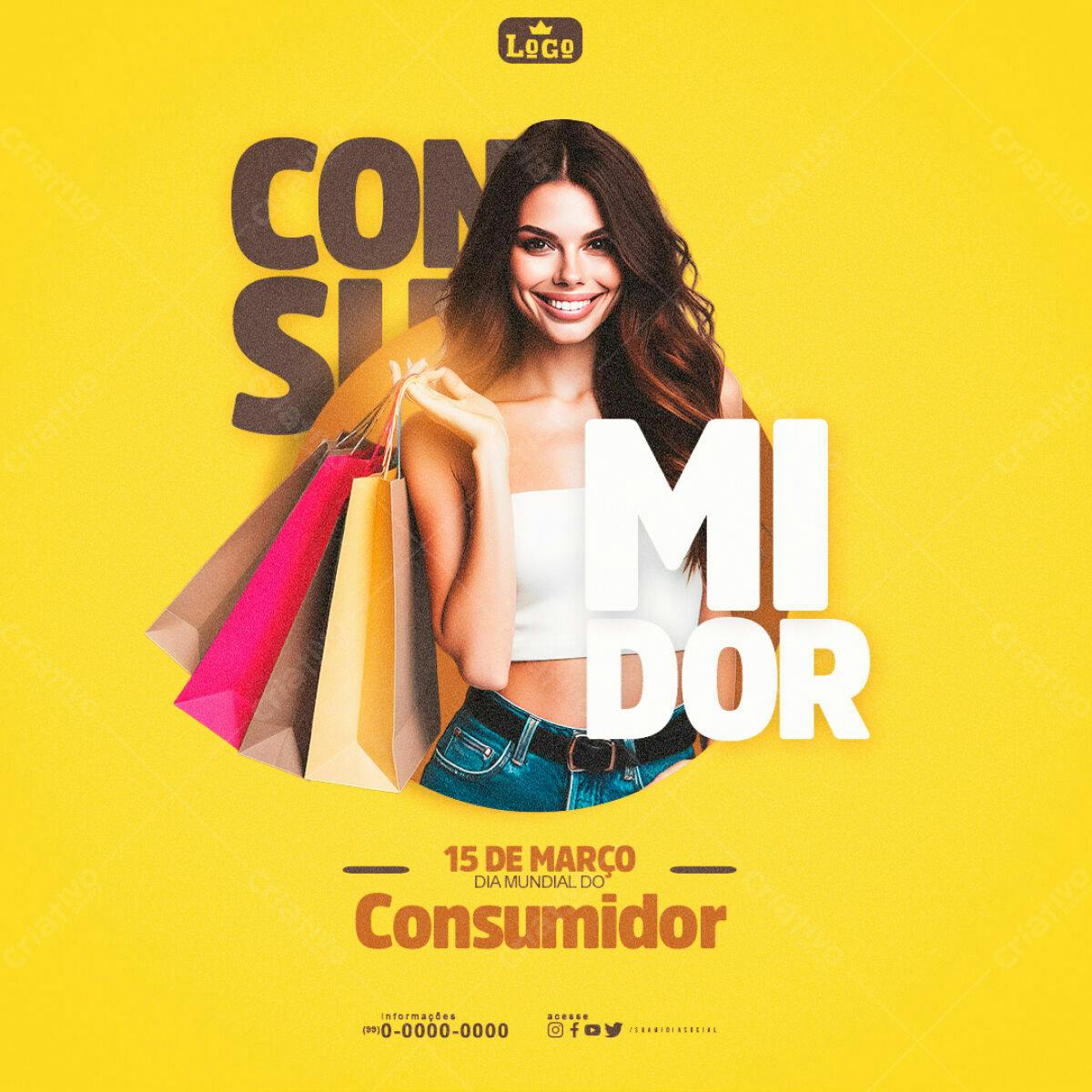 Flyer Dia Mundial do Consumidor PSD Editável