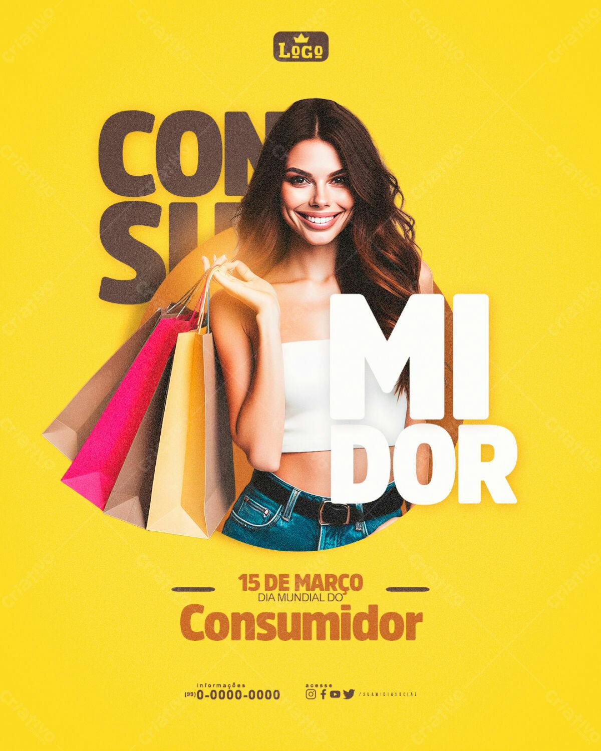 Flyer Dia Mundial do Consumidor PSD Editável