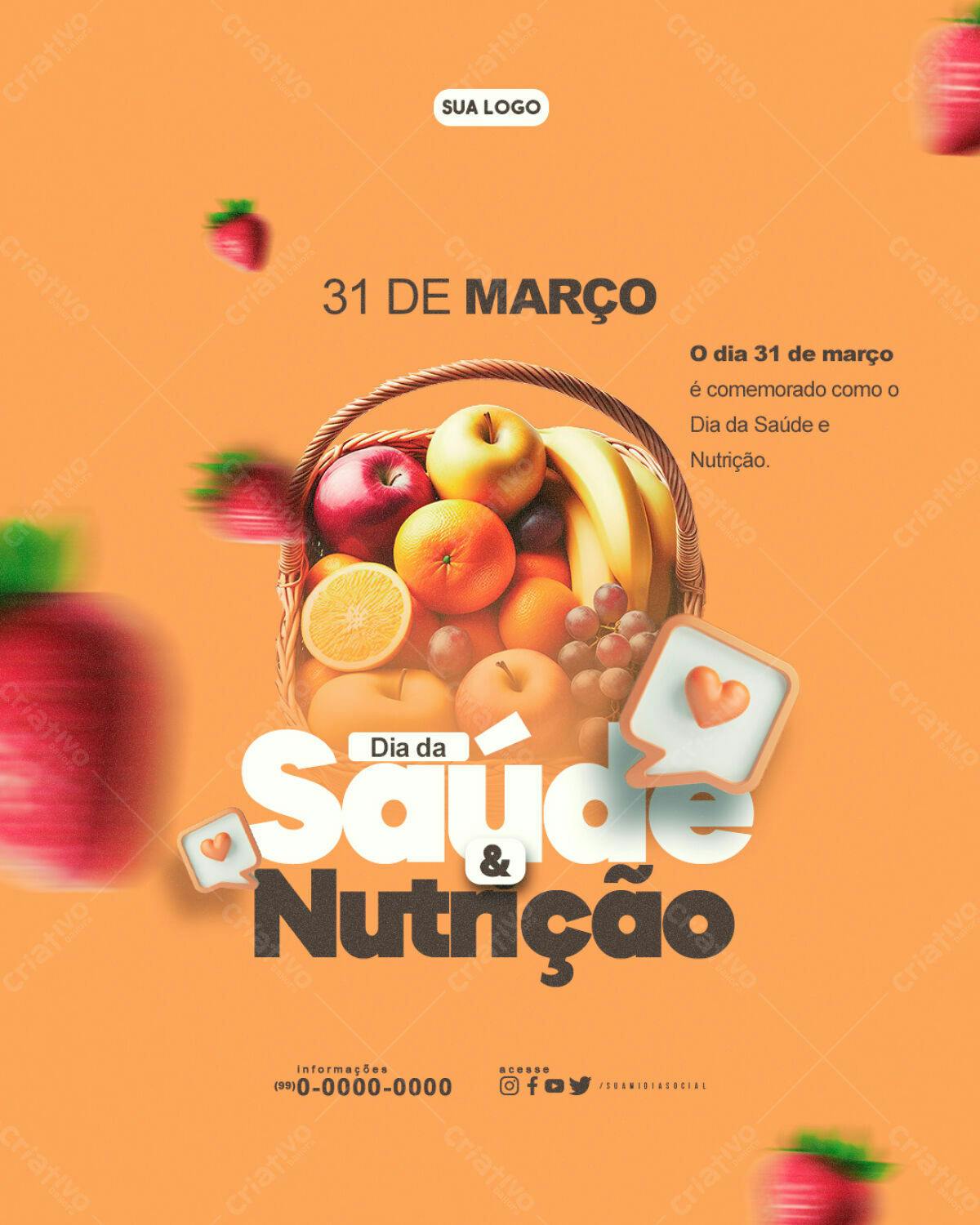 Flyer Dia da Saúde e Nutrição PSD Editável