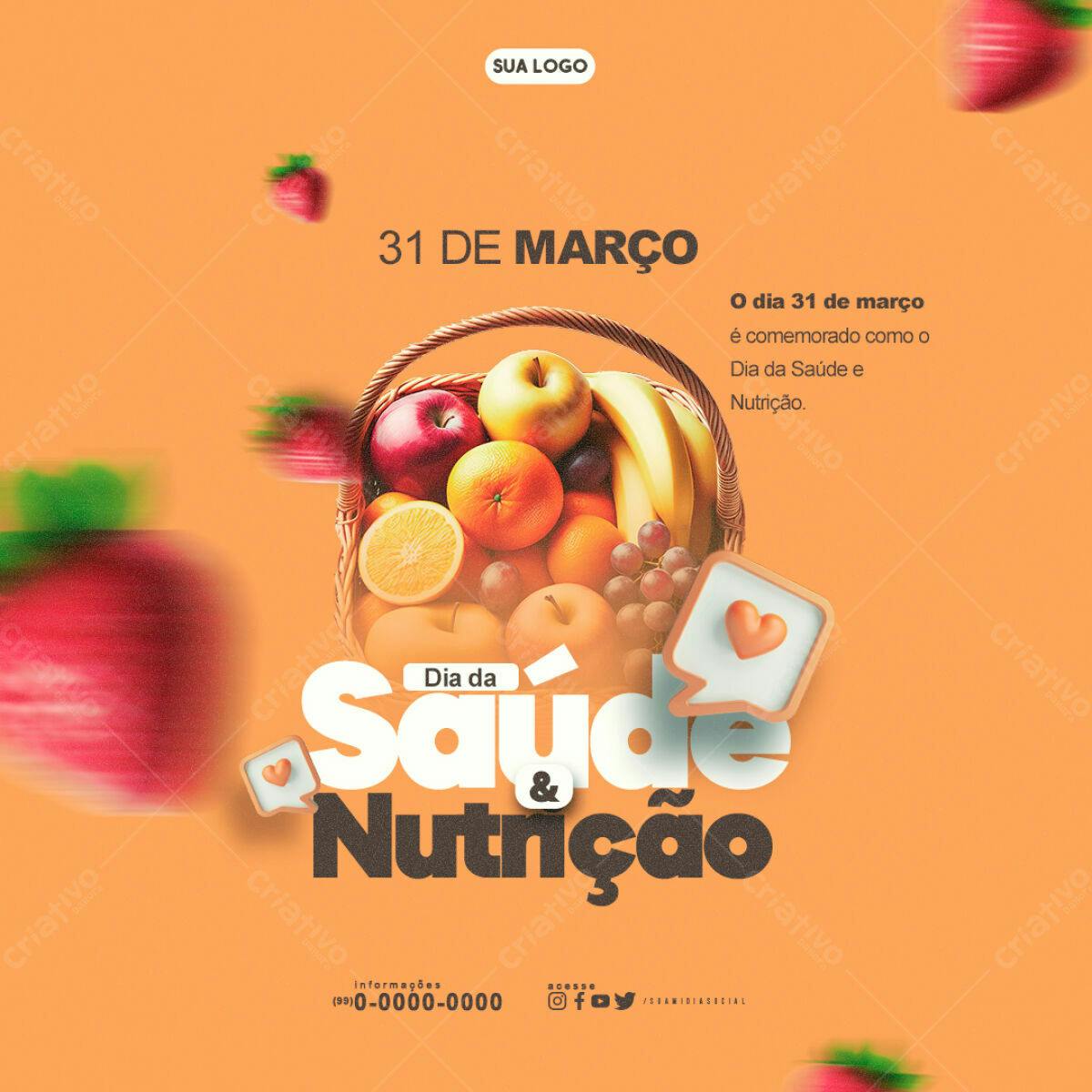 Flyer Dia da Saúde e Nutrição PSD Editável