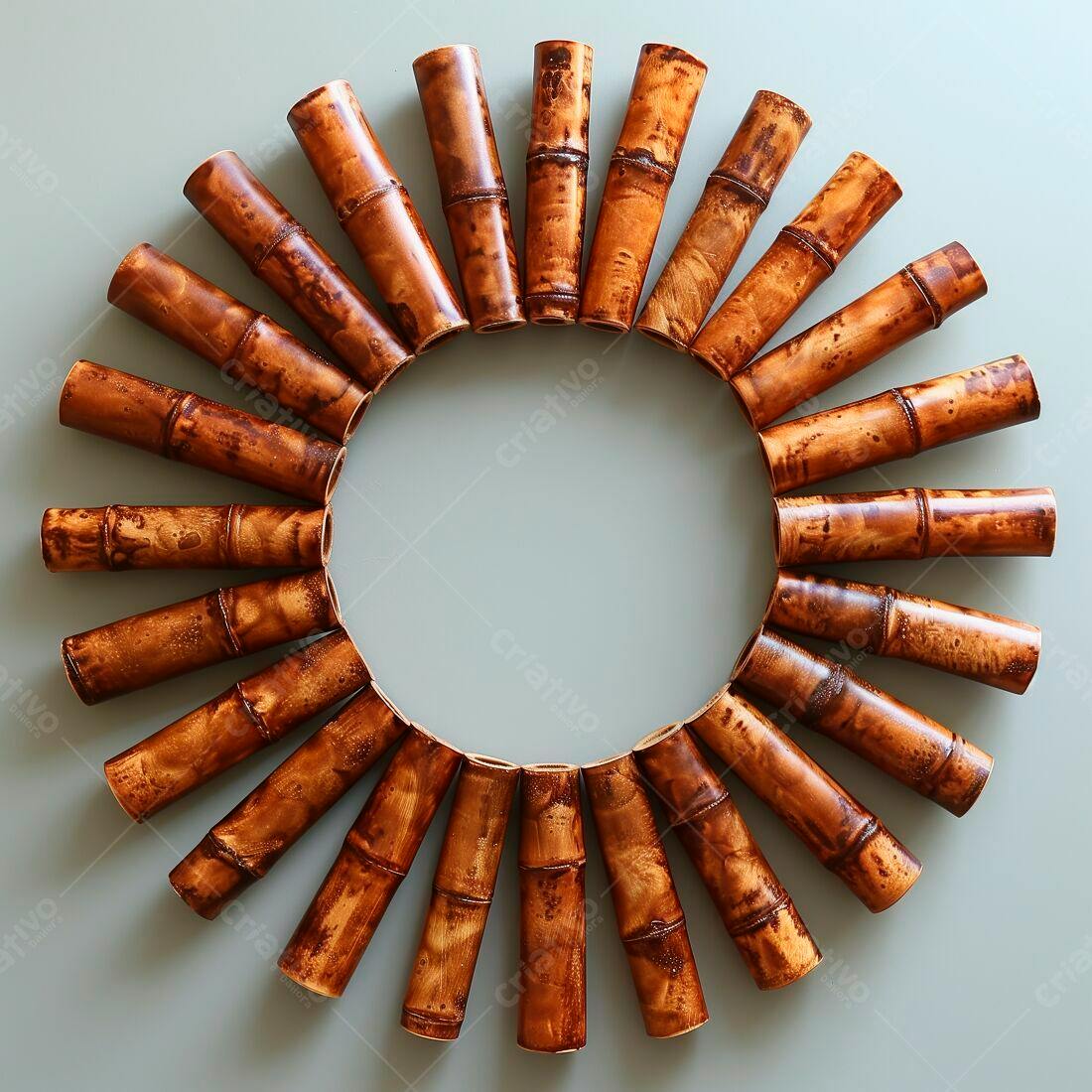 Coroa de Bambu Marrom Escuro