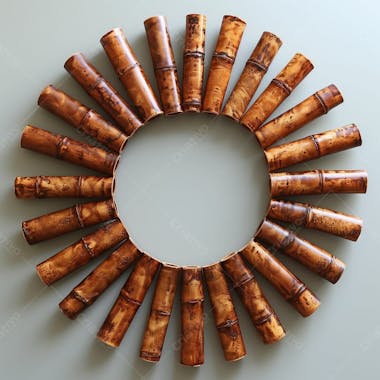 Circulo de madeira bambu