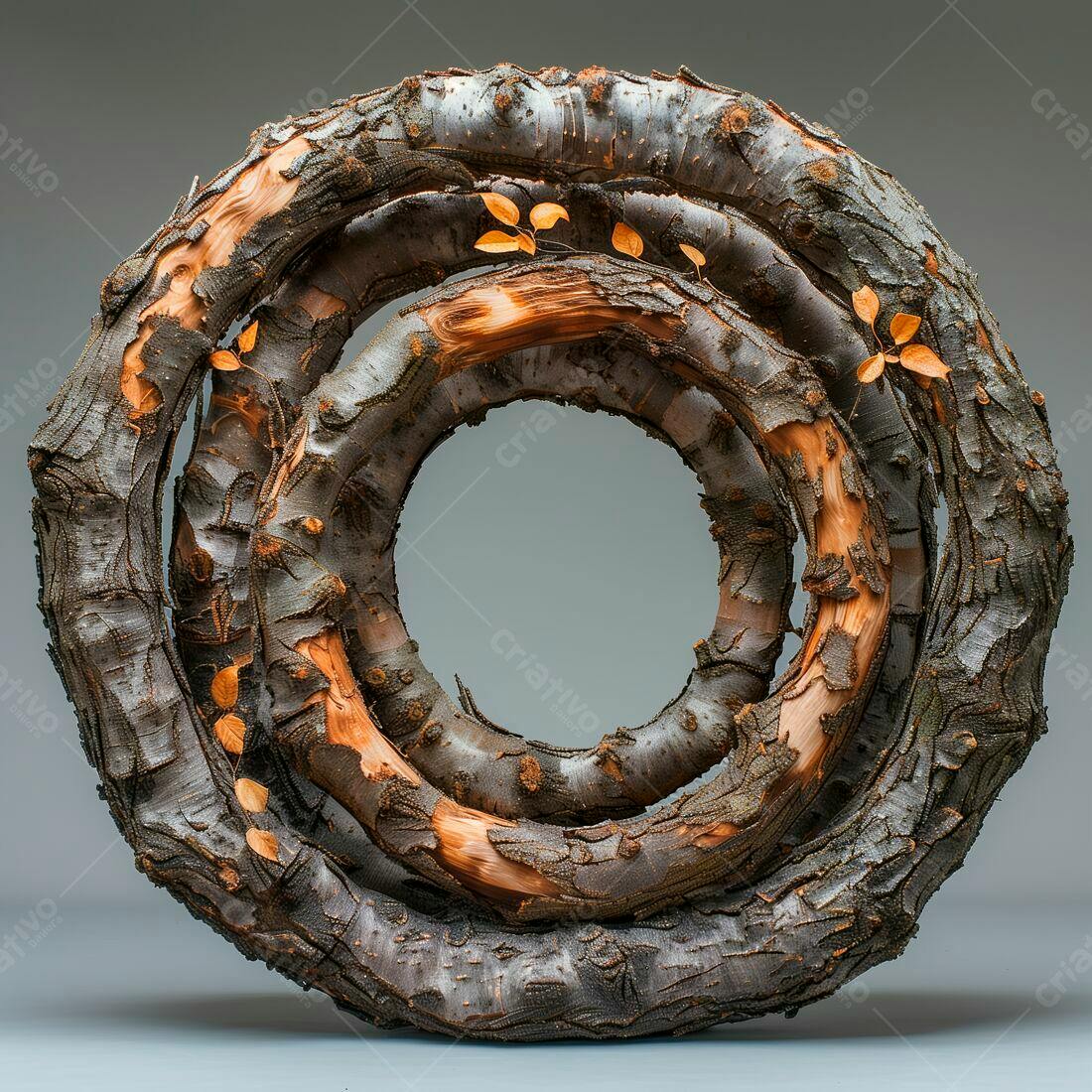 Coroa de galhos sobre fundo cinza