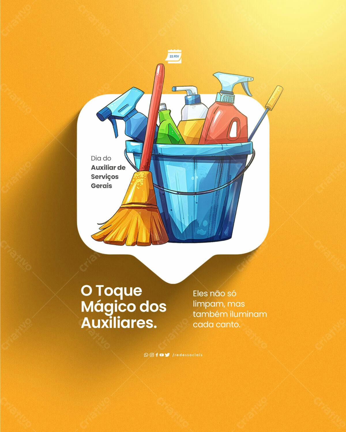 PSD para o Dia do Auxiliar de Serviços Gerais Editável