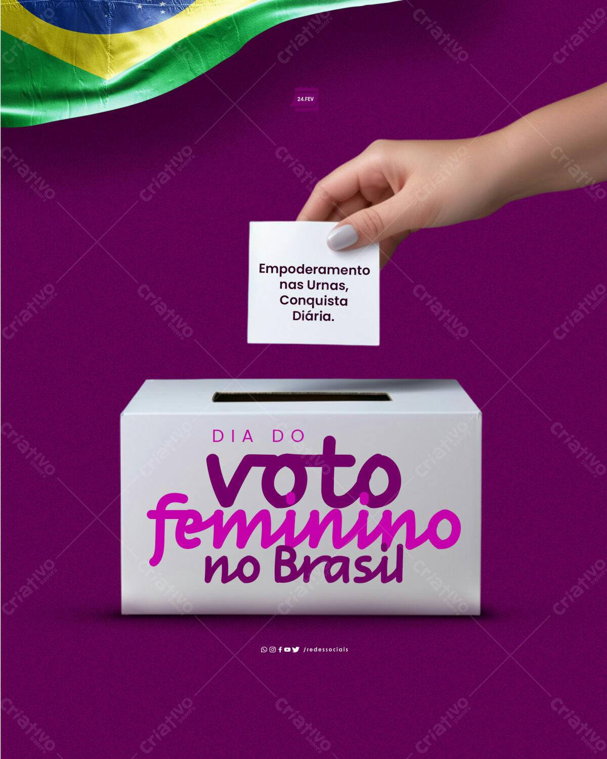 Post para o Dia do Voto Feminino PSD Editável