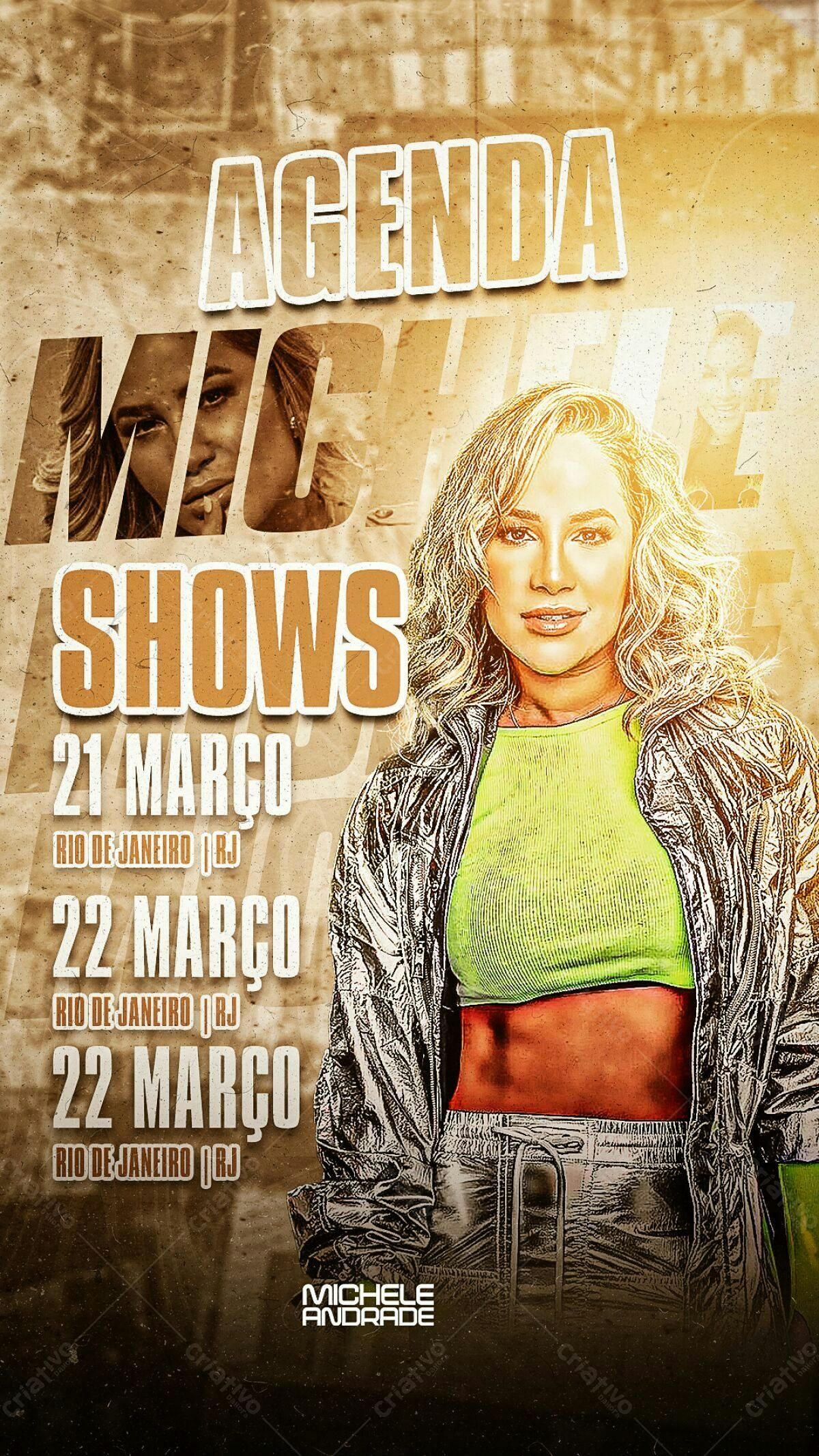 Flyer Shows Michele Andrade PSD Editável