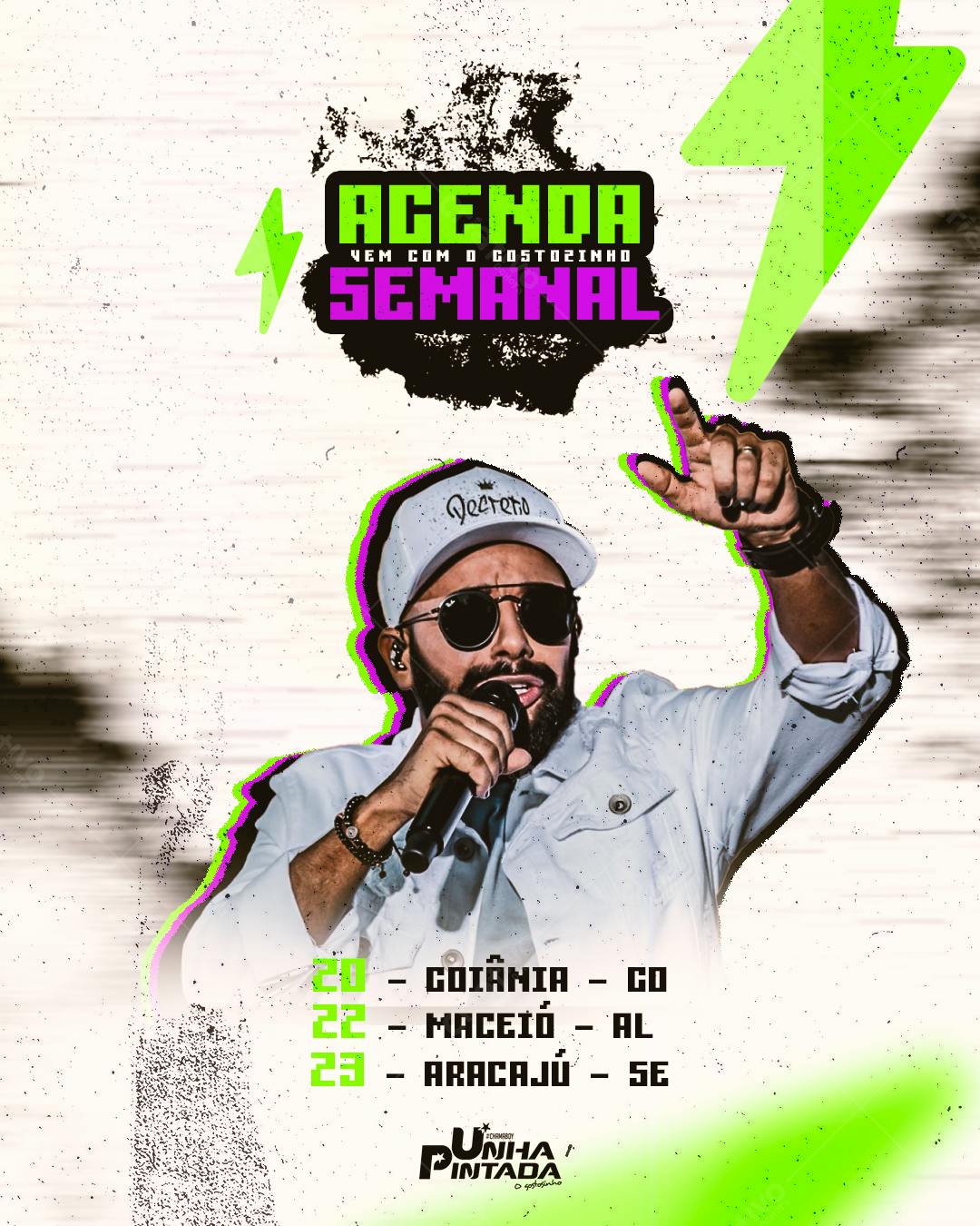 Flyer Agenda Semanal do Gusttavo Lima PSD Editável