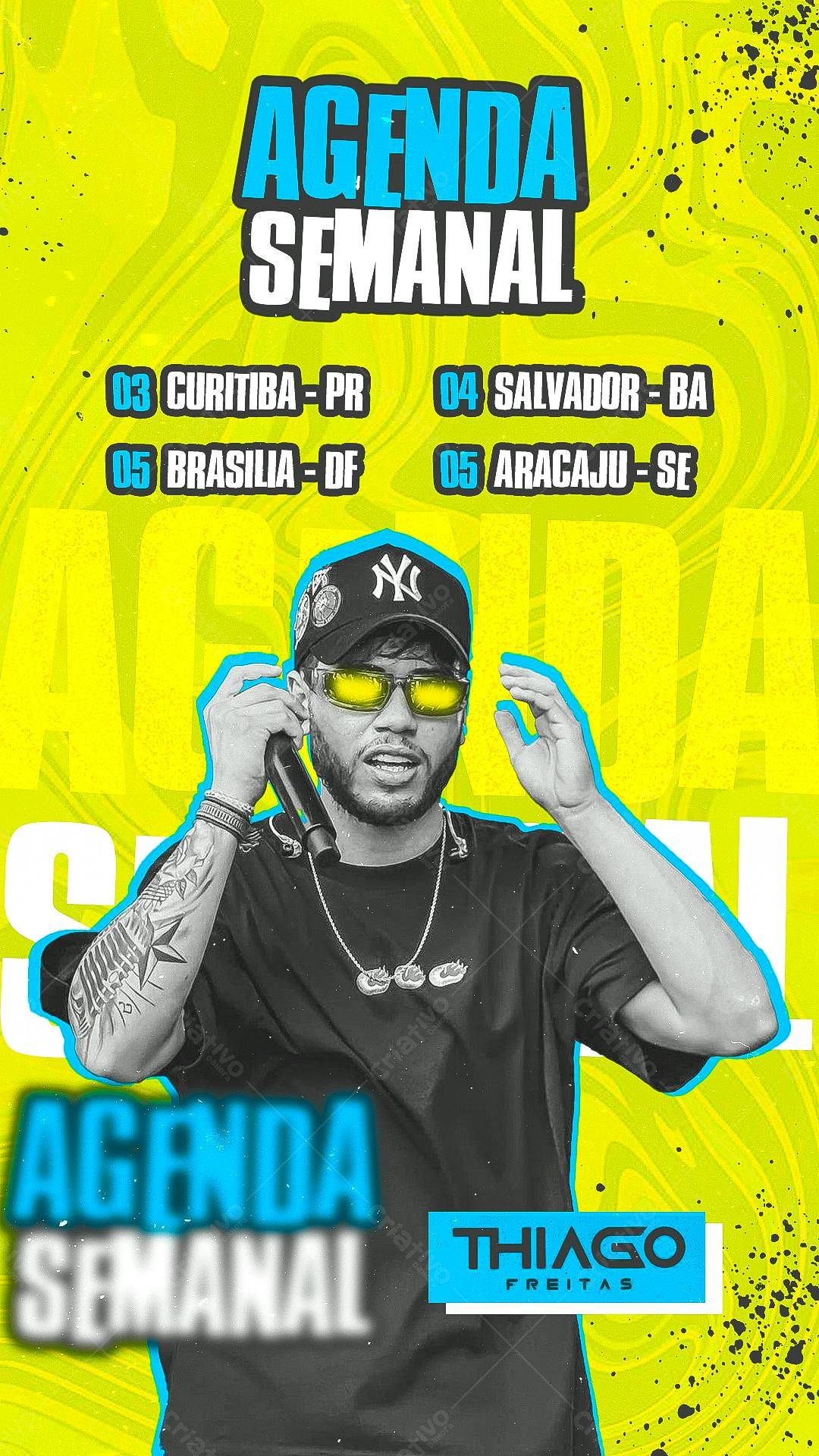 Flyer Agenda Semanal Thiago Freitas PSD Editável