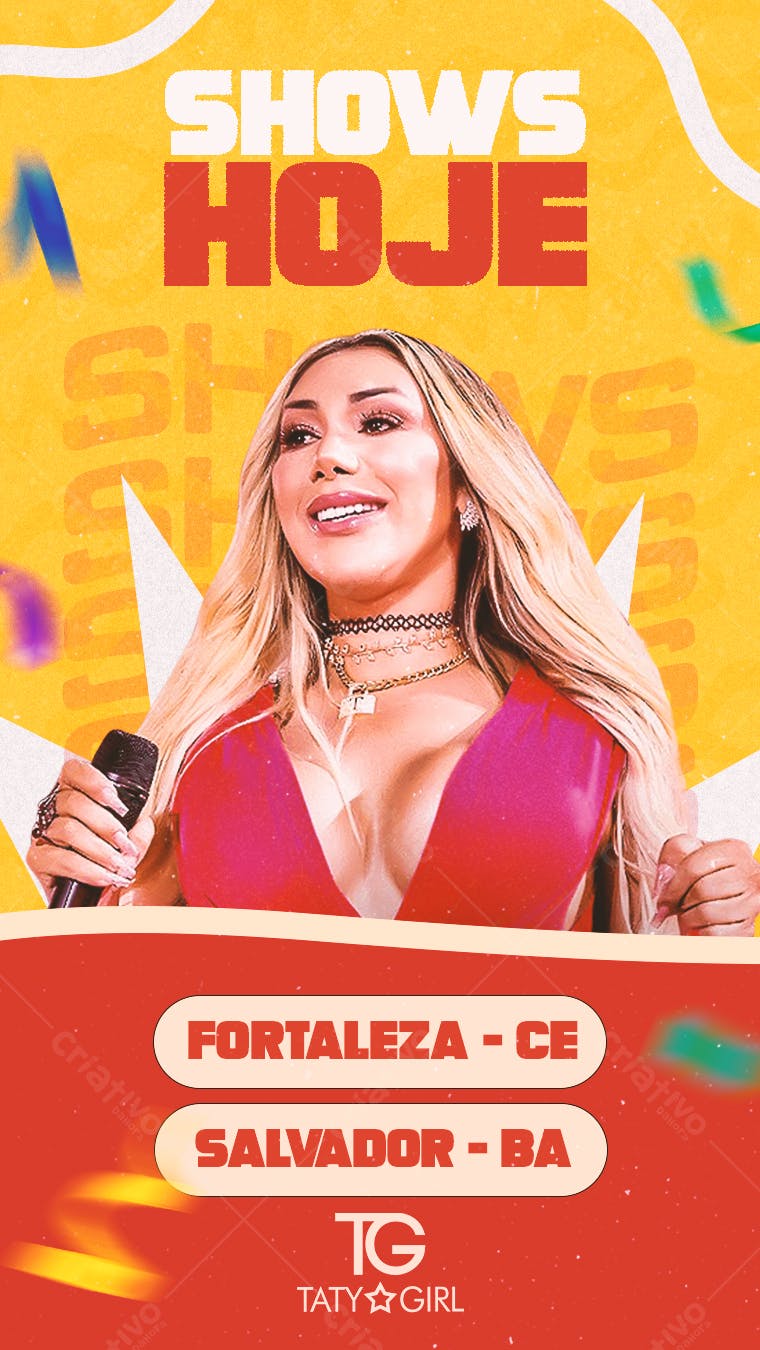 Flyer Shows Taty Girl Fortaleza e Salvador PSD Editável