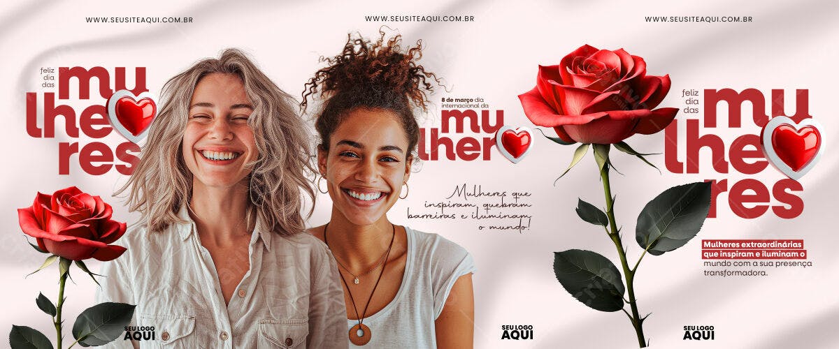 Banner Dia Internacional da Mulher PSD Editável