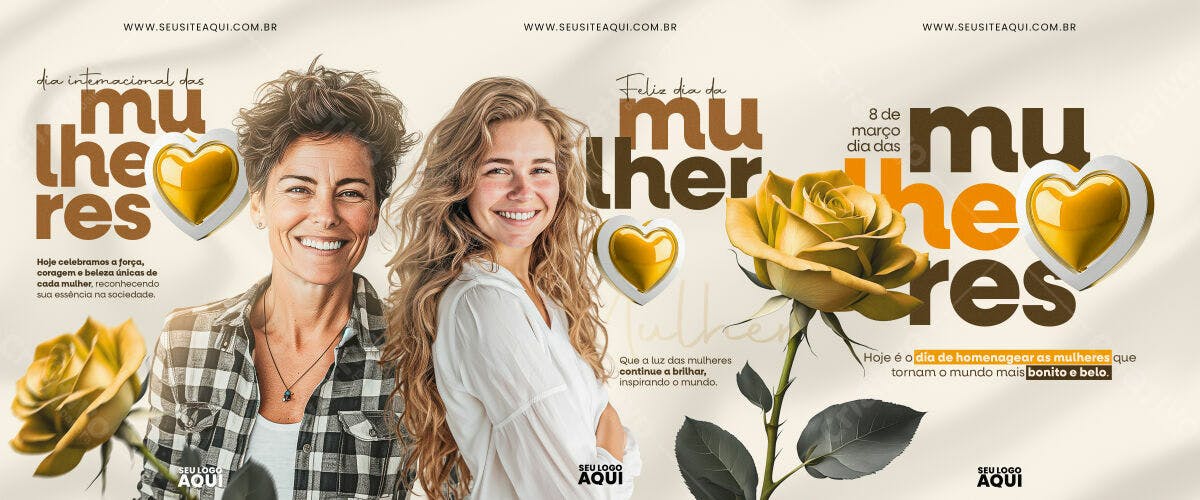 Flyer Dia Internacional das Mulheres PSD Editável