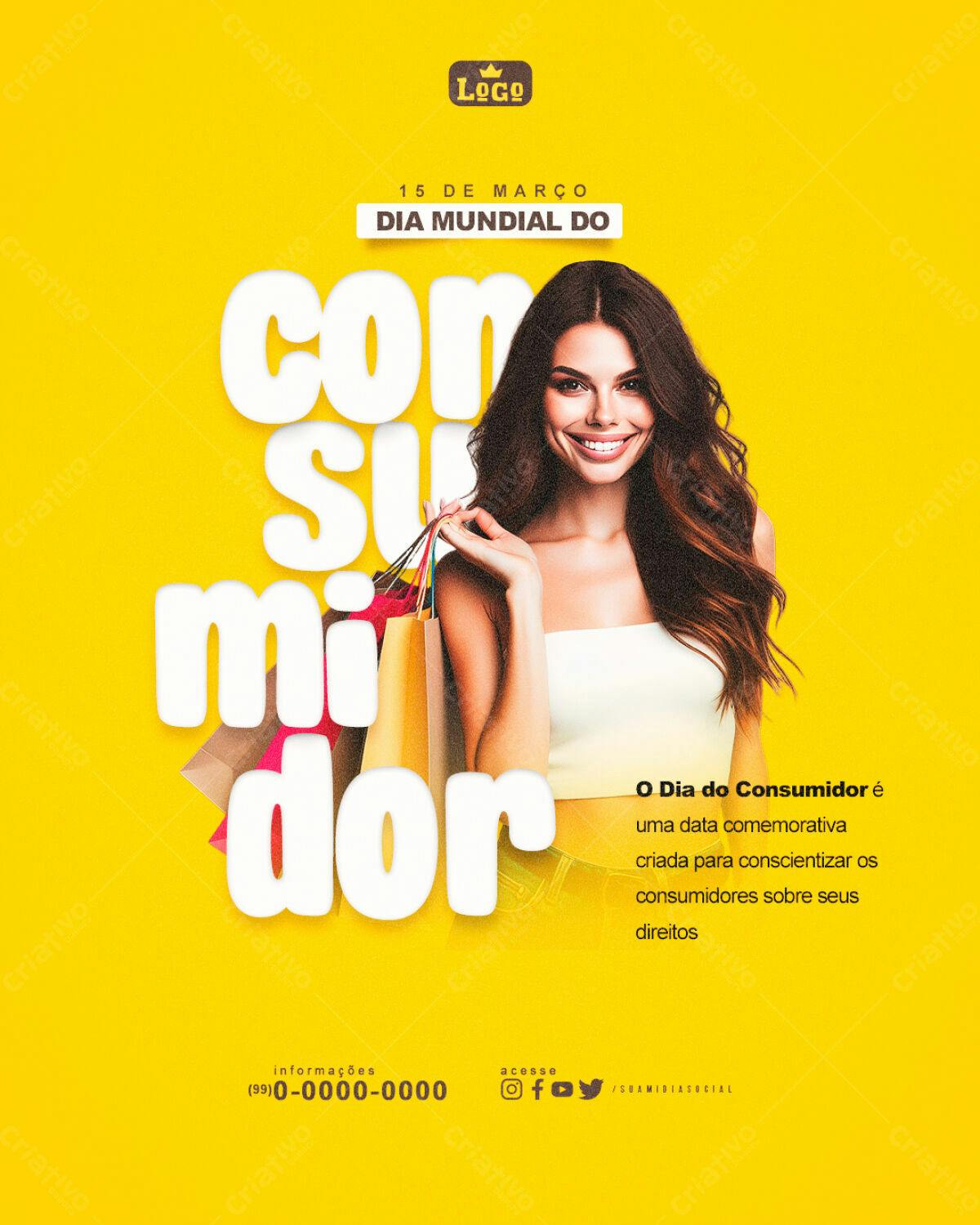 Flyer Dia Mundial do Consumidor PSD Editável