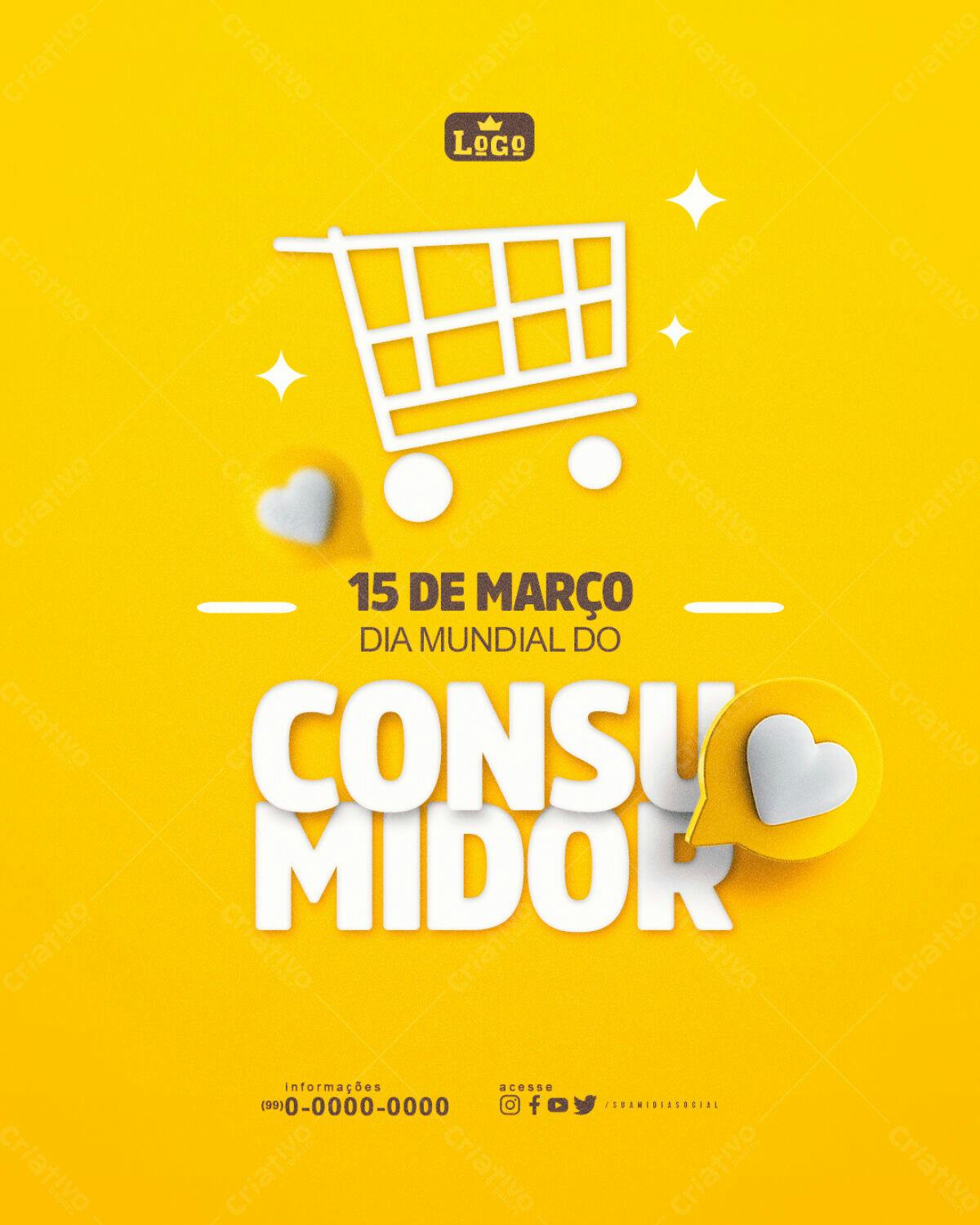 Flyer Dia Mundial do Consumidor PSD Editável
