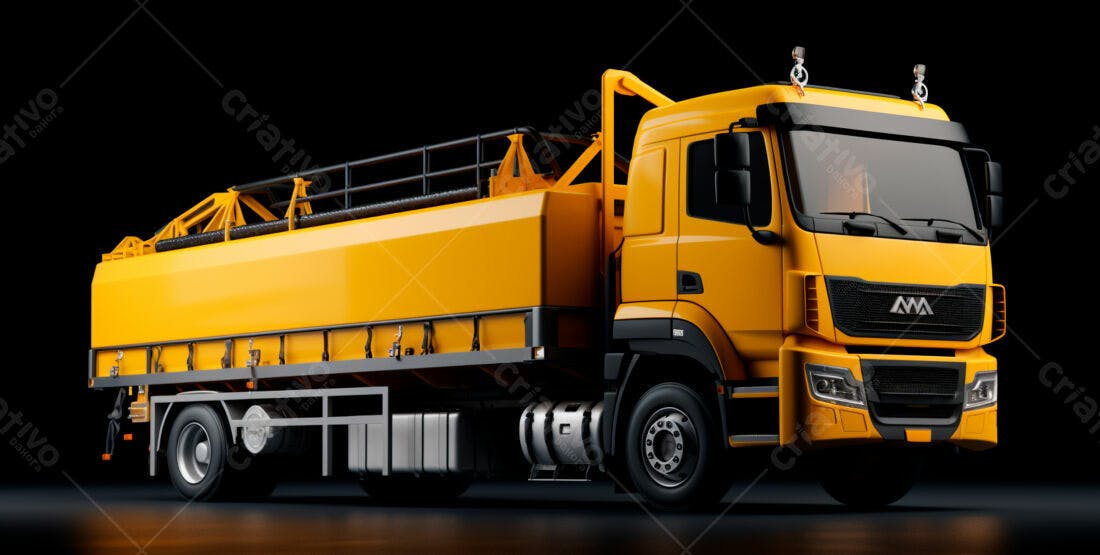 Caminhão tanque amarelo transporte