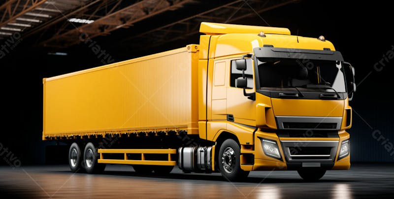 Imagem de um caminhão nas cores amarelo e laranja 41