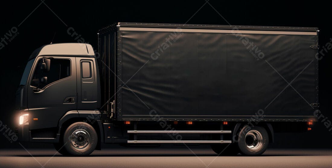 Caminhão de Carga Preto Modelo