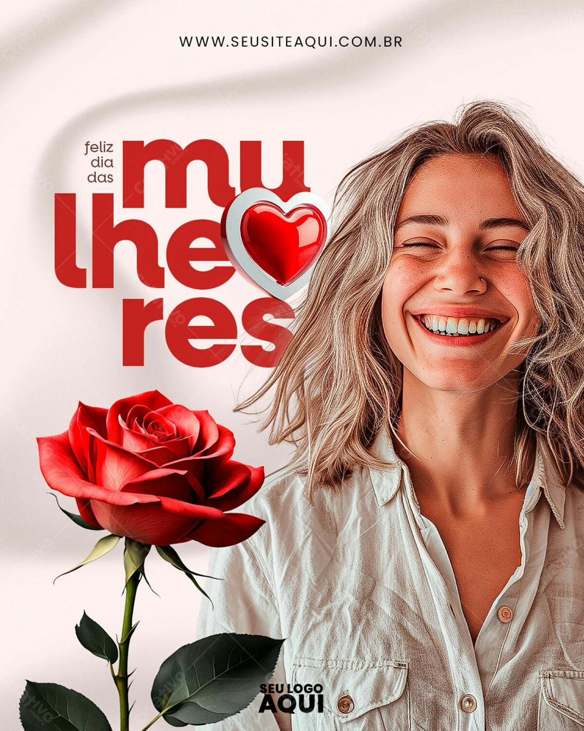 Post para o Dia Internacional da Mulher PSD Editável