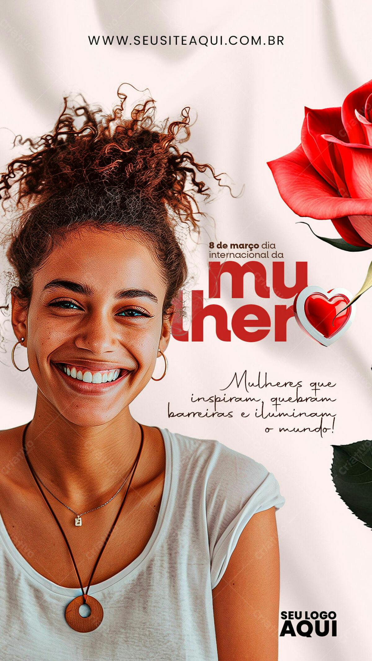 Flyer Dia Internacional da Mulher PSD Editável