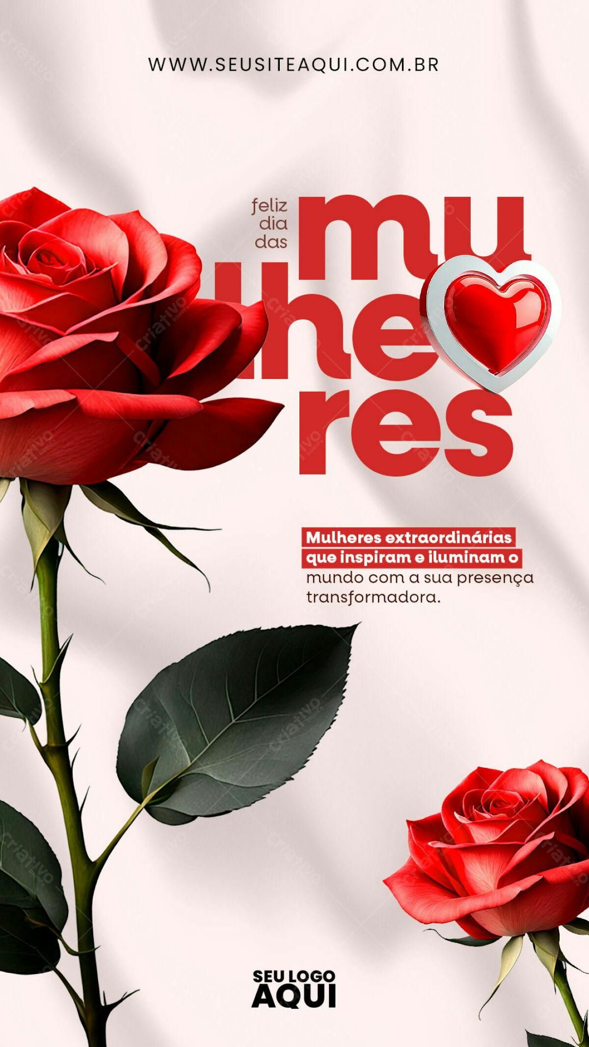 Flyer Dia Internacional da Mulher PSD Editável