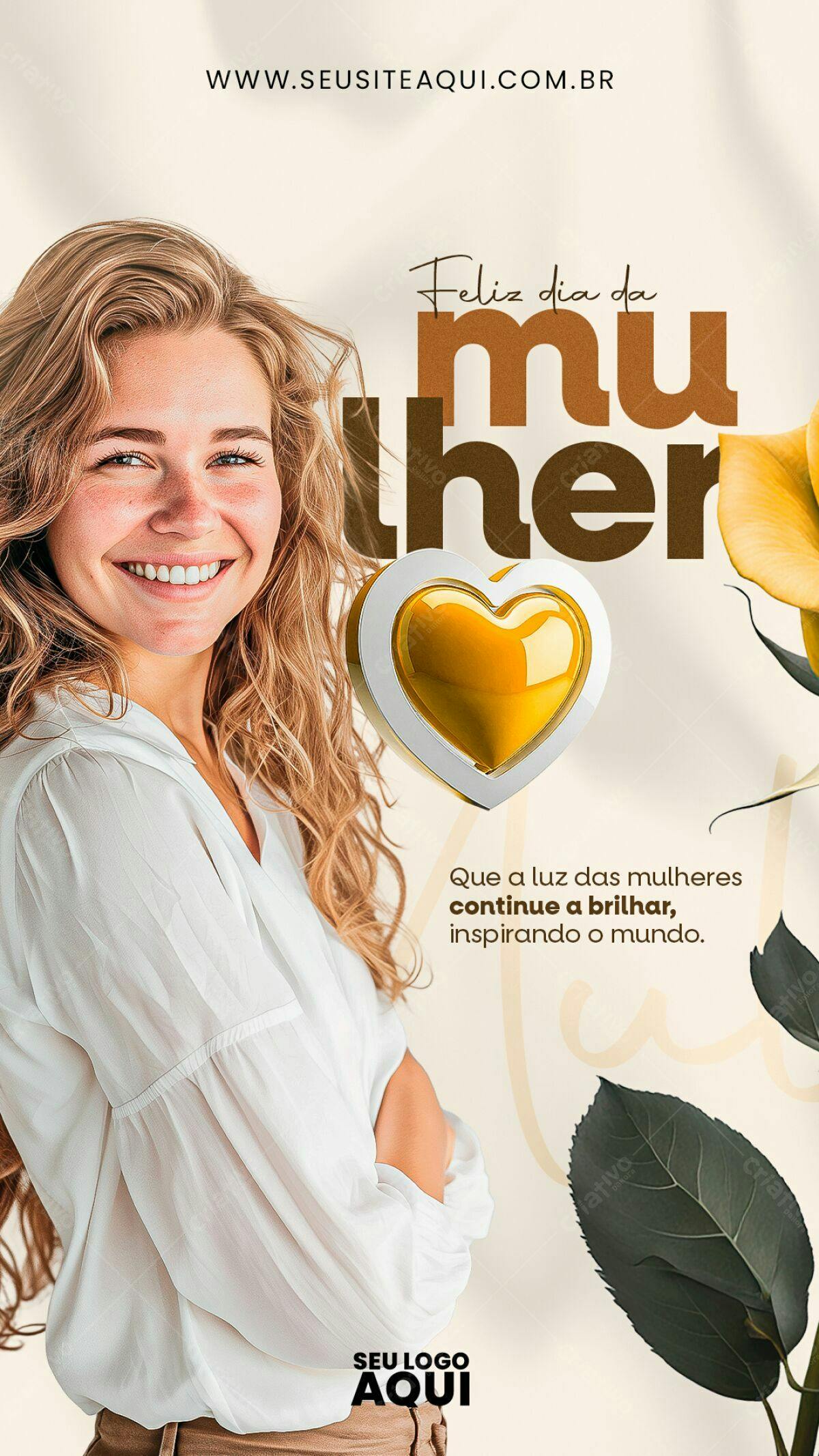Flyer Dia Internacional da Mulher PSD Editável